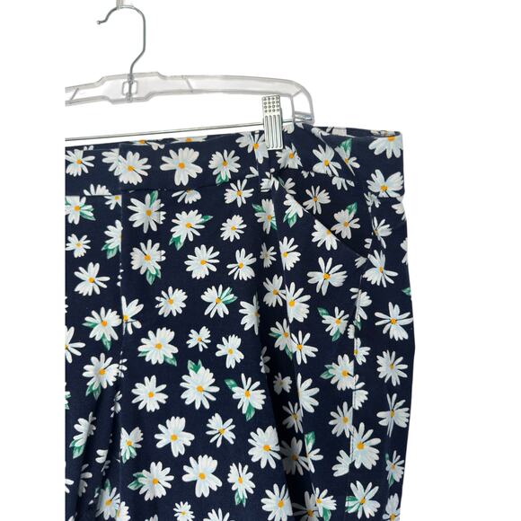 Old Navy Blue Floral Print Plus Career Office Work Business Pixie Pants Size 20 - Picture 8 of 13